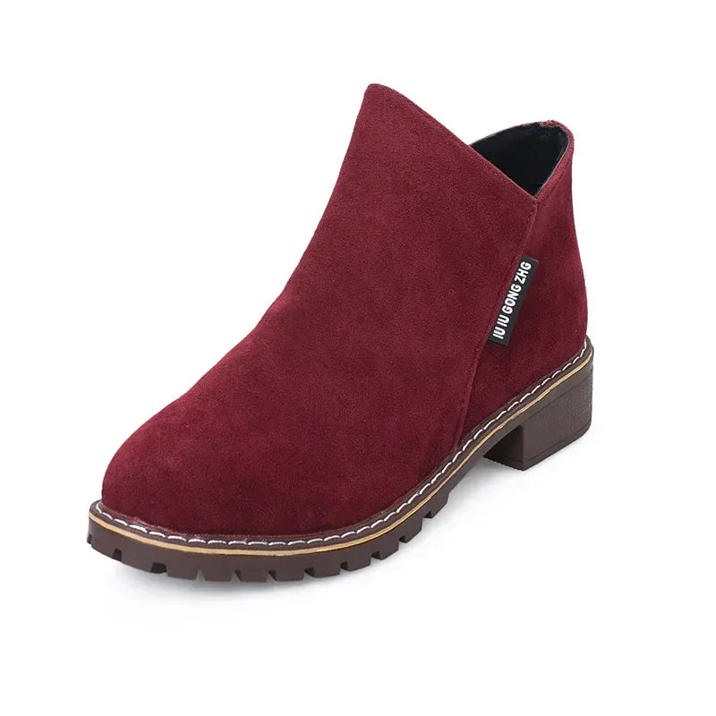 KissICON Burgundy / 35 Women Boots 2024 Autumn Winter Boots Female Shoes