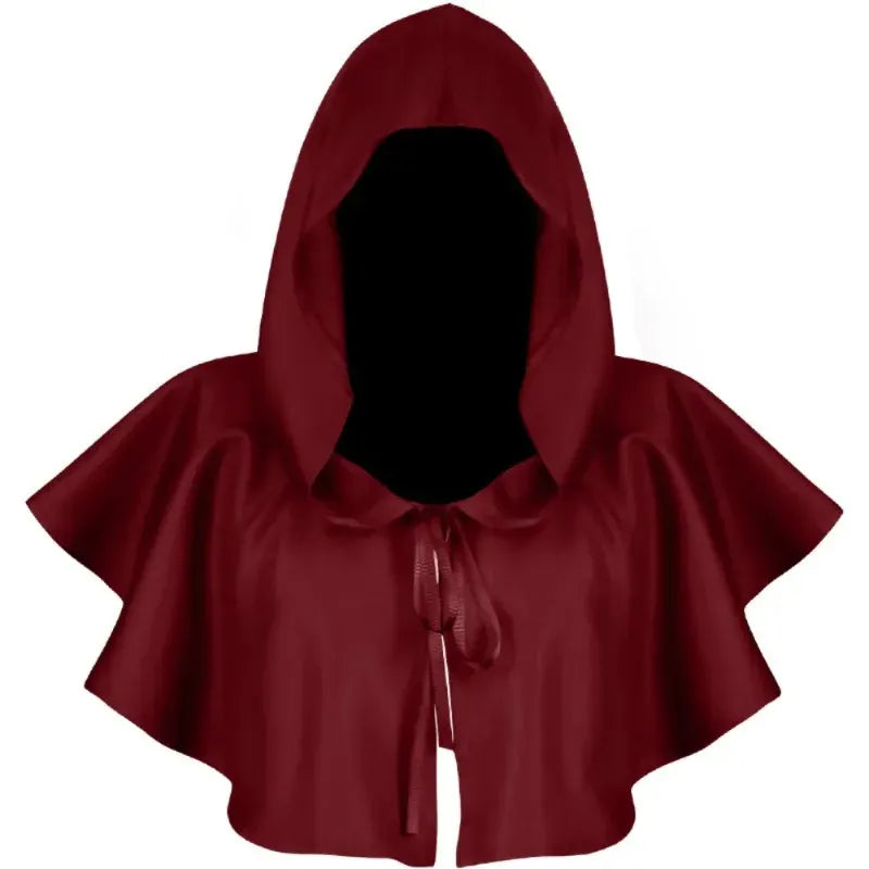 KissICON Burgundy / One Size Halloween  Adult Solid Costume Death Cloak Medieval Hooded Costume Cloak Movie Cosplay Clothing Party Clothes
