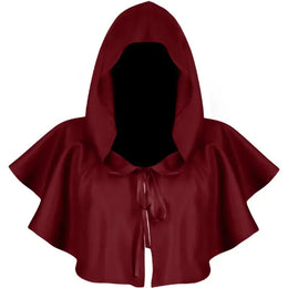 KissICON Burgundy / One Size Halloween  Adult Solid Costume Death Cloak Medieval Hooded Costume Cloak Movie Cosplay Clothing Party Clothes