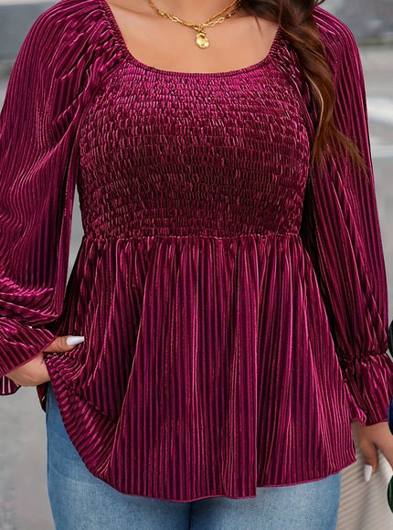 jkthpu-45 Burgundy / UK 16 Large Size Women's Tops