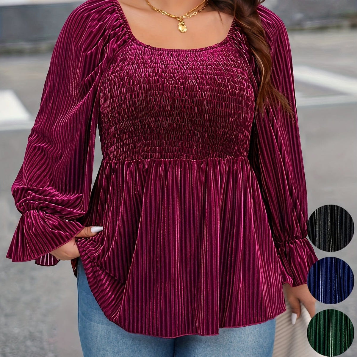 jkthpu-45 Burgundy / UK 16 Large Size Women's Tops