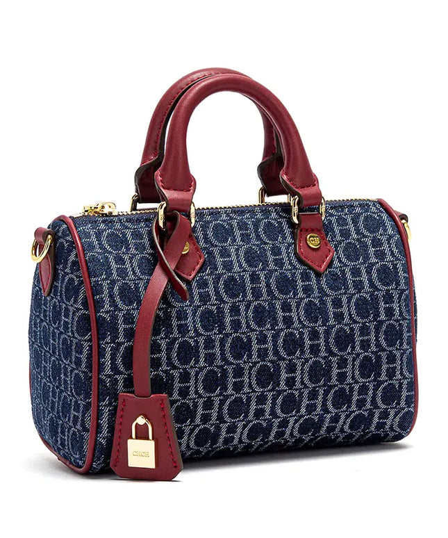 Dropshipman Burgundy Women's Shoulder Bag 2025 New Cowboy Splicing Pillow Bag, Casual Party Women's Handbag