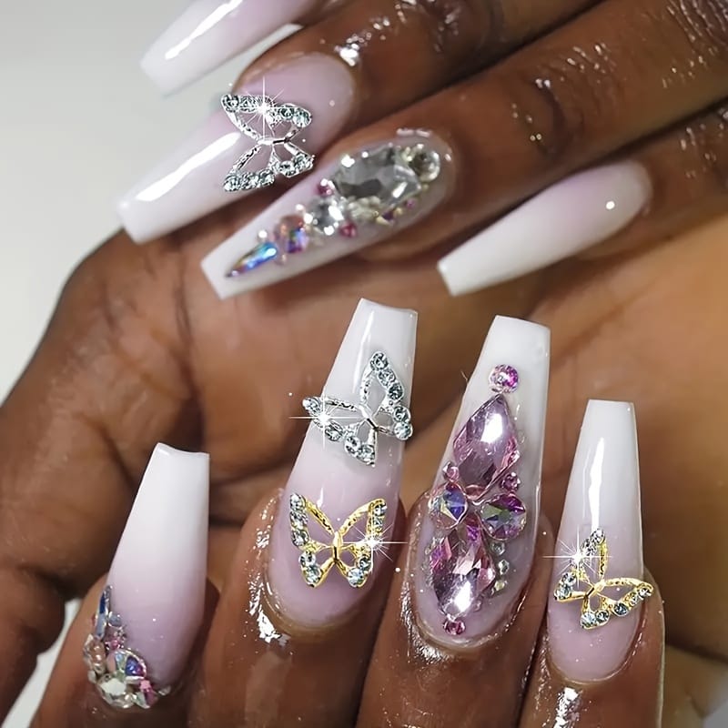 KissICON 💋 Butterfly Nail Charms 3D Gems - Shimmering