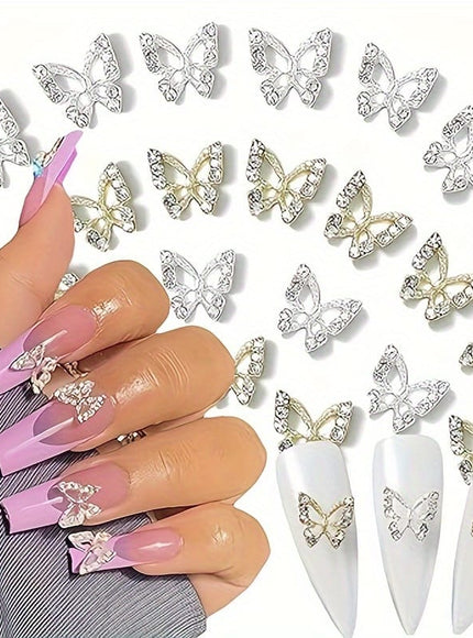 KissICON 💋 Butterfly Nail Charms 3D Gems - Shimmering