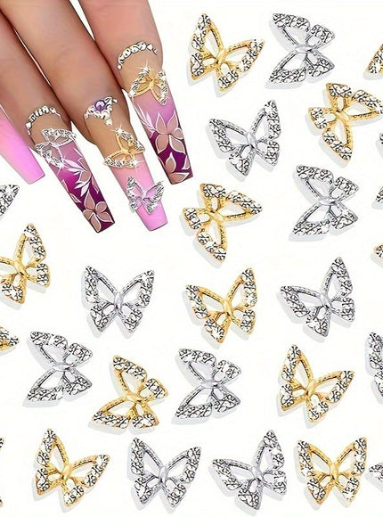 KissICON 💋 Butterfly Nail Charms 3D Gems - Shimmering
