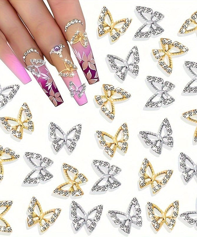 KissICON 💋 Butterfly Nail Charms 3D Gems - Shimmering