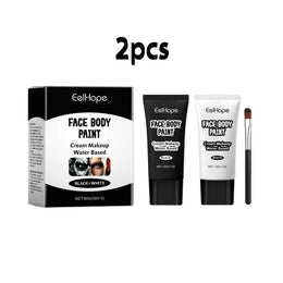 KissICON buy 1 free 1 Halloween Makeup Face Body Paint White Black Special Effects Christmas Cosplay Party Supplies Full Coverage Oil Free Easy Wash
