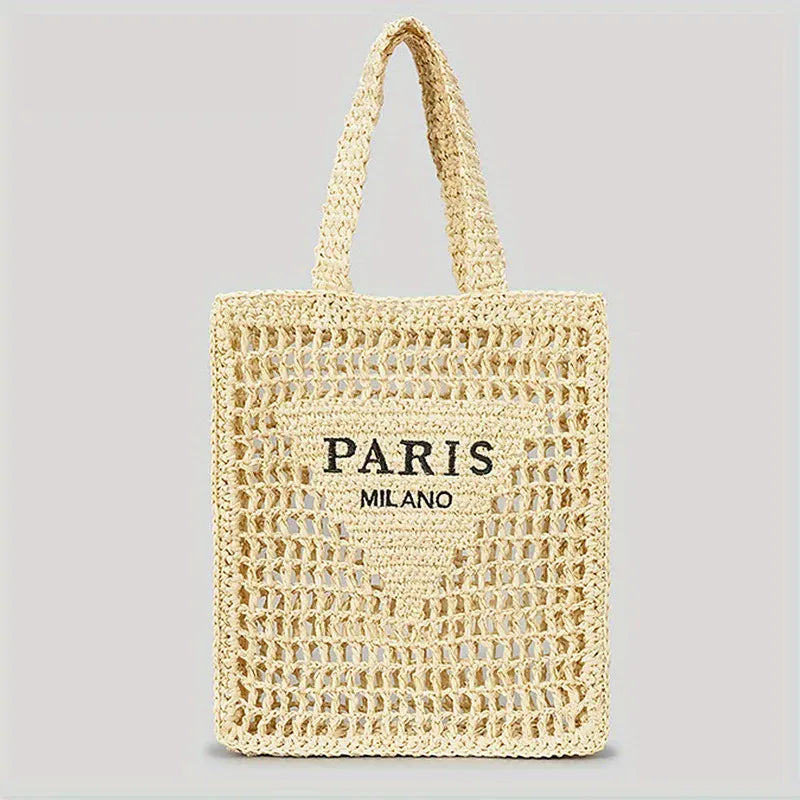 KissICON BZ-918-1 Hot Sale Straw Handmade Woven Handbag – Hollow Out Solid