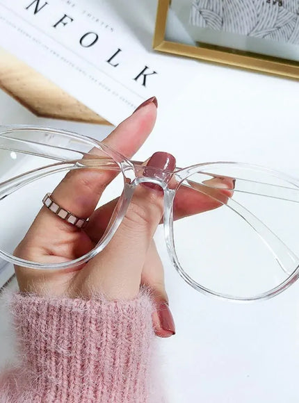 KissICON C-Clear Large Square Frame Anti-Blue Light Glasses Fashion Retro Men Women Computer Goggles Reading Eyeglasses Optical Spectacle Eyewear