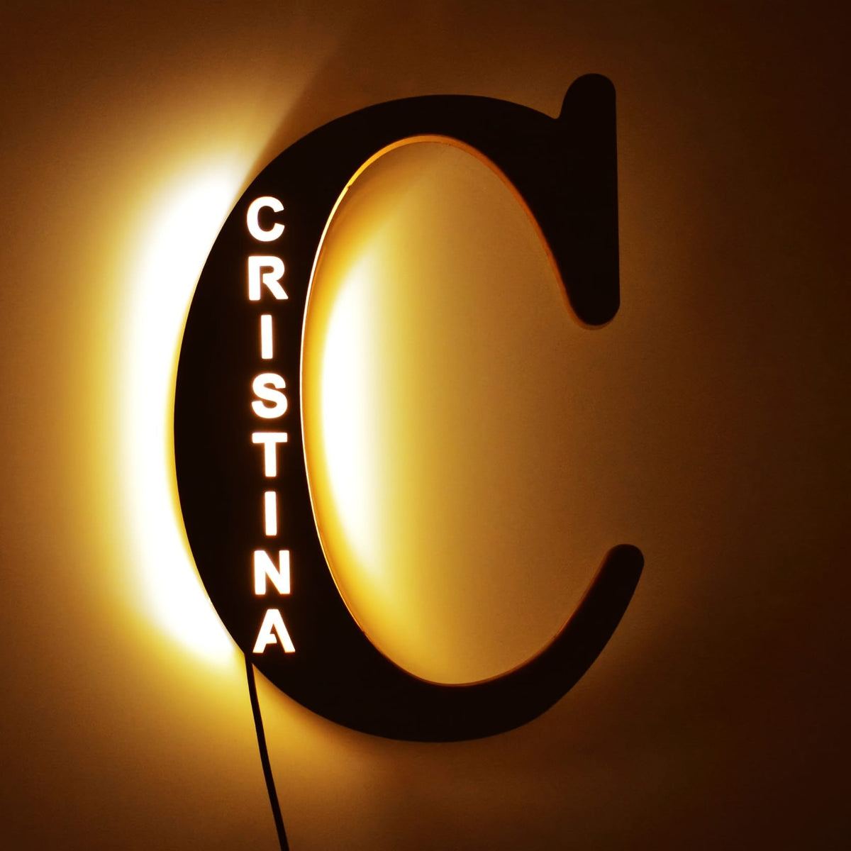 KissICON C Custom LED Name Lamp Personal Gift for Lovers  Family