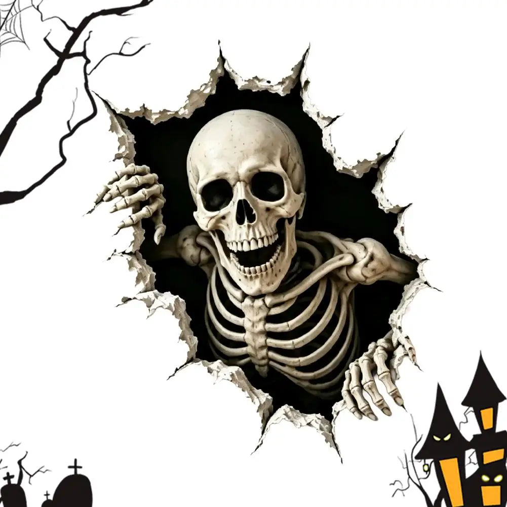 KissICON C Halloween Break in 3D Wall Decals - Spooky Themed 3D Wall Stickers for Home Decorations