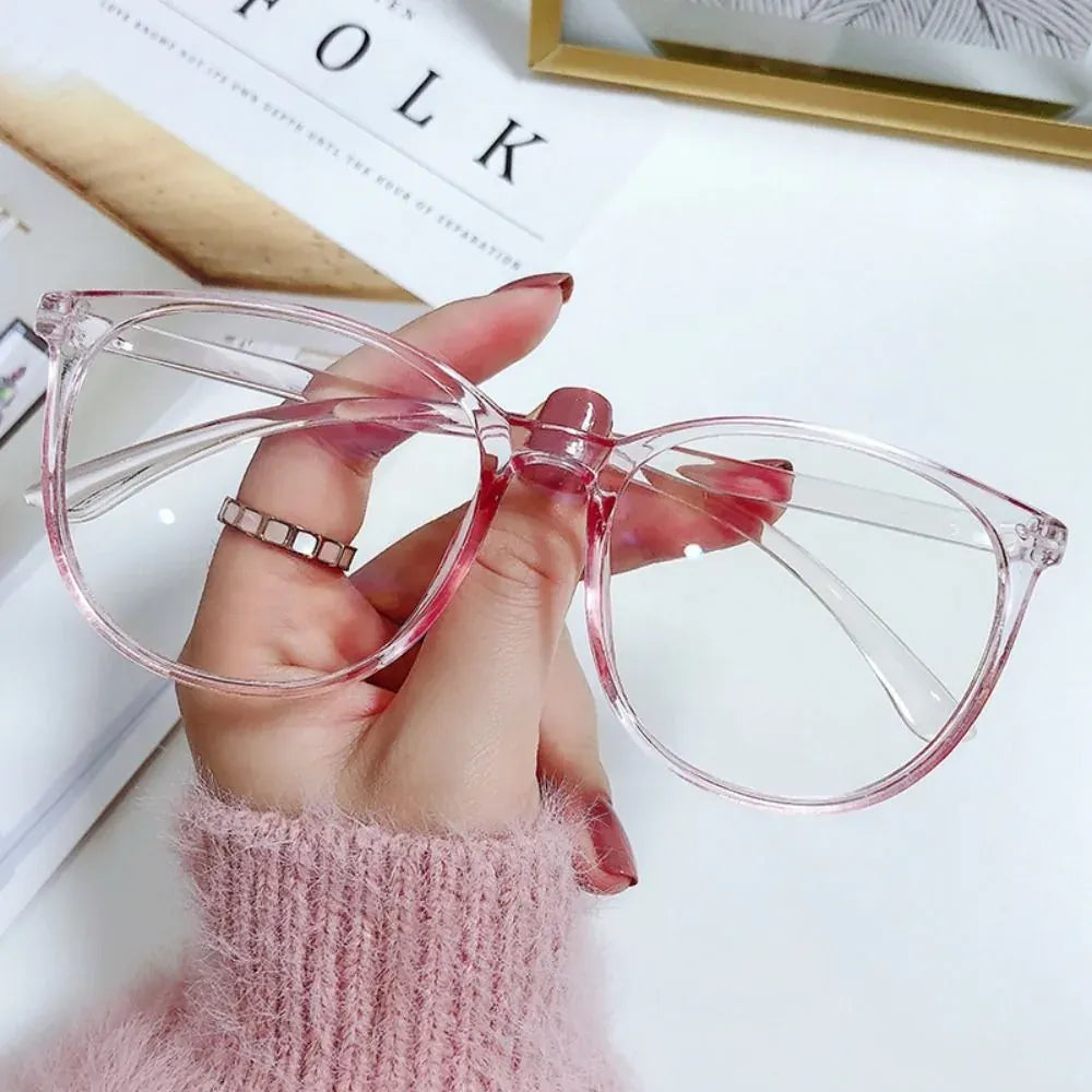 KissICON C-Pink Large Square Frame Anti-Blue Light Glasses Fashion Retro Men Women Computer Goggles Reading Eyeglasses Optical Spectacle Eyewear