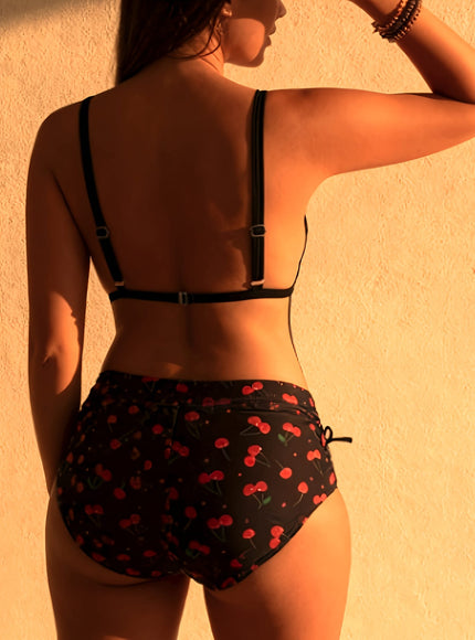 Curve Women's V-Neck Bikini – Stretch Drawstring Waist