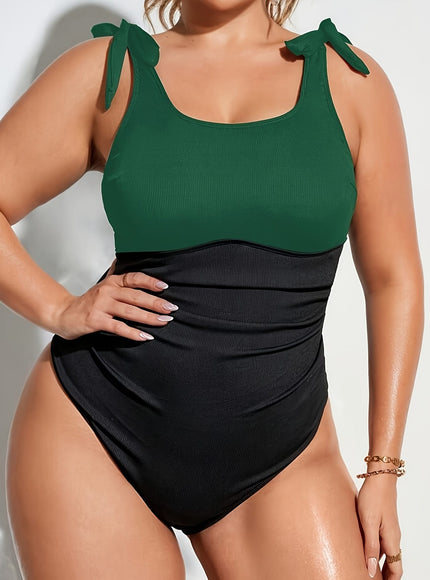 Women's Colorblock Wrap One-piece Swimsuit