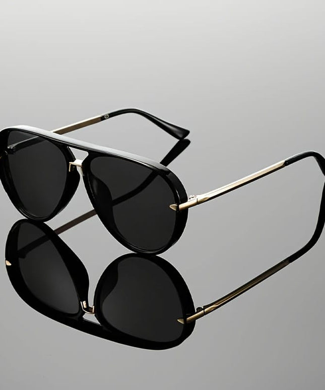jkthpu-45 C2 Black Chic Jelly Frame Large Glasses Trendy SemiMetal Style