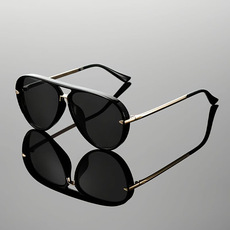 jkthpu-45 C2 Black Chic Jelly Frame Large Glasses Trendy SemiMetal Style