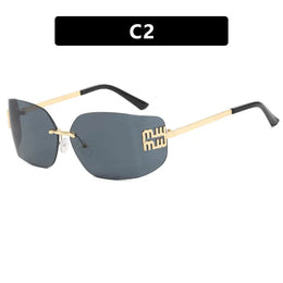 Dropshipman C2 Rimless Rectangle Gradient Sunglasses