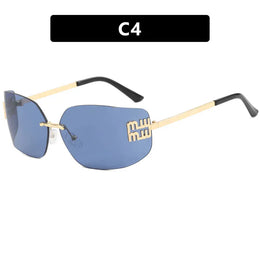 Dropshipman C4 Rimless Rectangle Gradient Sunglasses