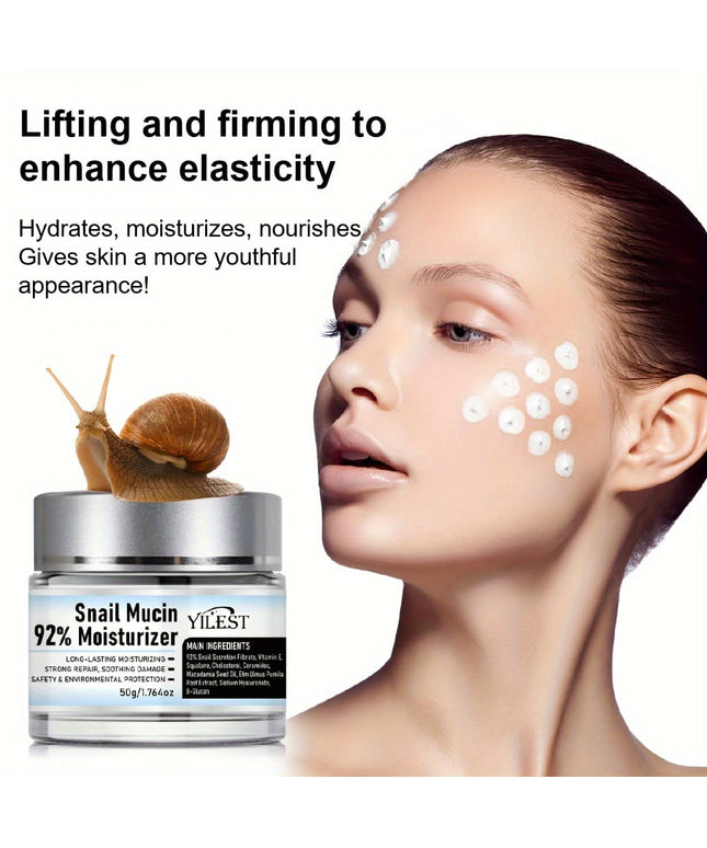 KissICON 50g Snail Mucin Face Cream With Plant Squalane -