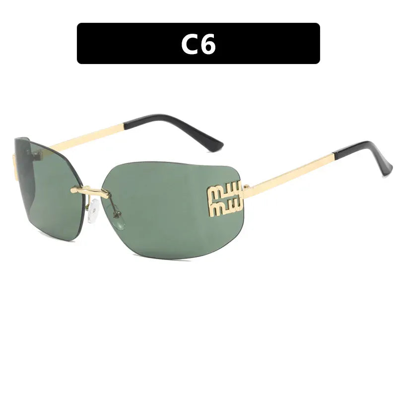 Dropshipman C6 Rimless Rectangle Gradient Sunglasses