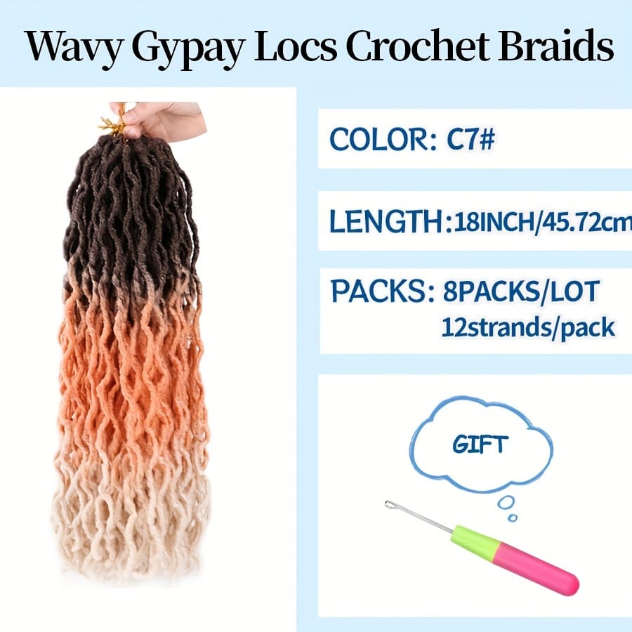 KissICON C7# / 18inch KissIcon 18 Inch Brown Goddess Faux Locs -