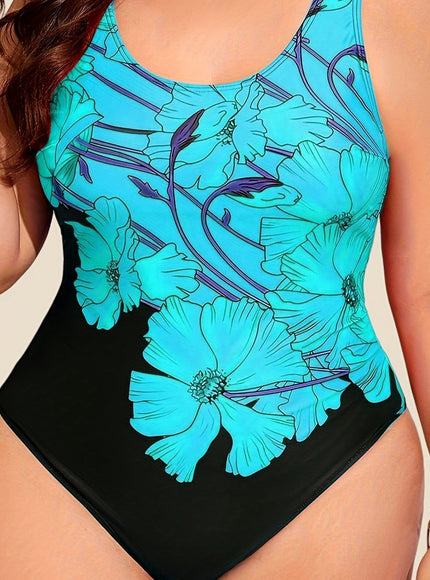 Women's Curve One-piece Swimsuit – Floral Print Elasticity