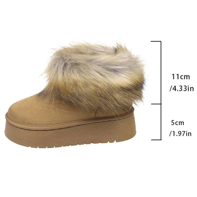 KissICON camel / 39 Flurry Slip On Warm Snow Boots Women Thick