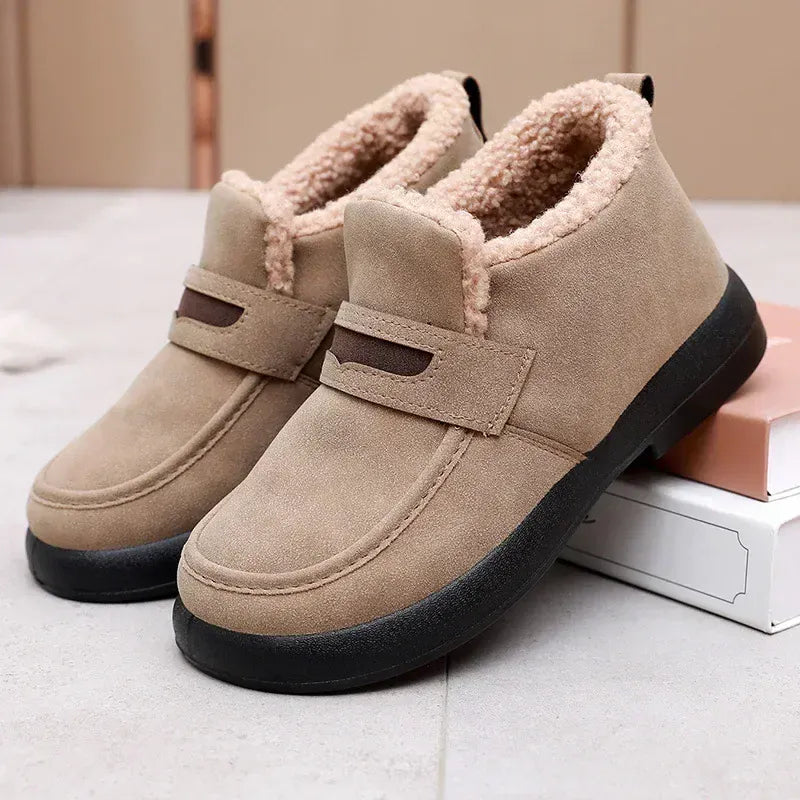KissICON Camel / 41 Women's Snow Boots Soft Loafers Women's Winter Korean