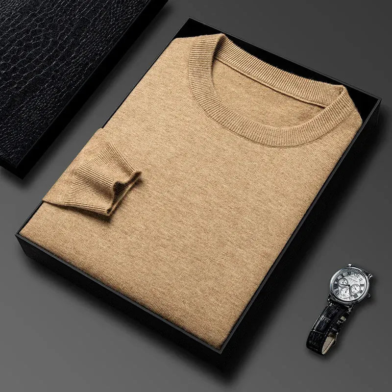 KissICON camel / XXXL / China Mainland 2025 Diamond Knit Round Neck Mens Casual Fashion Sweater