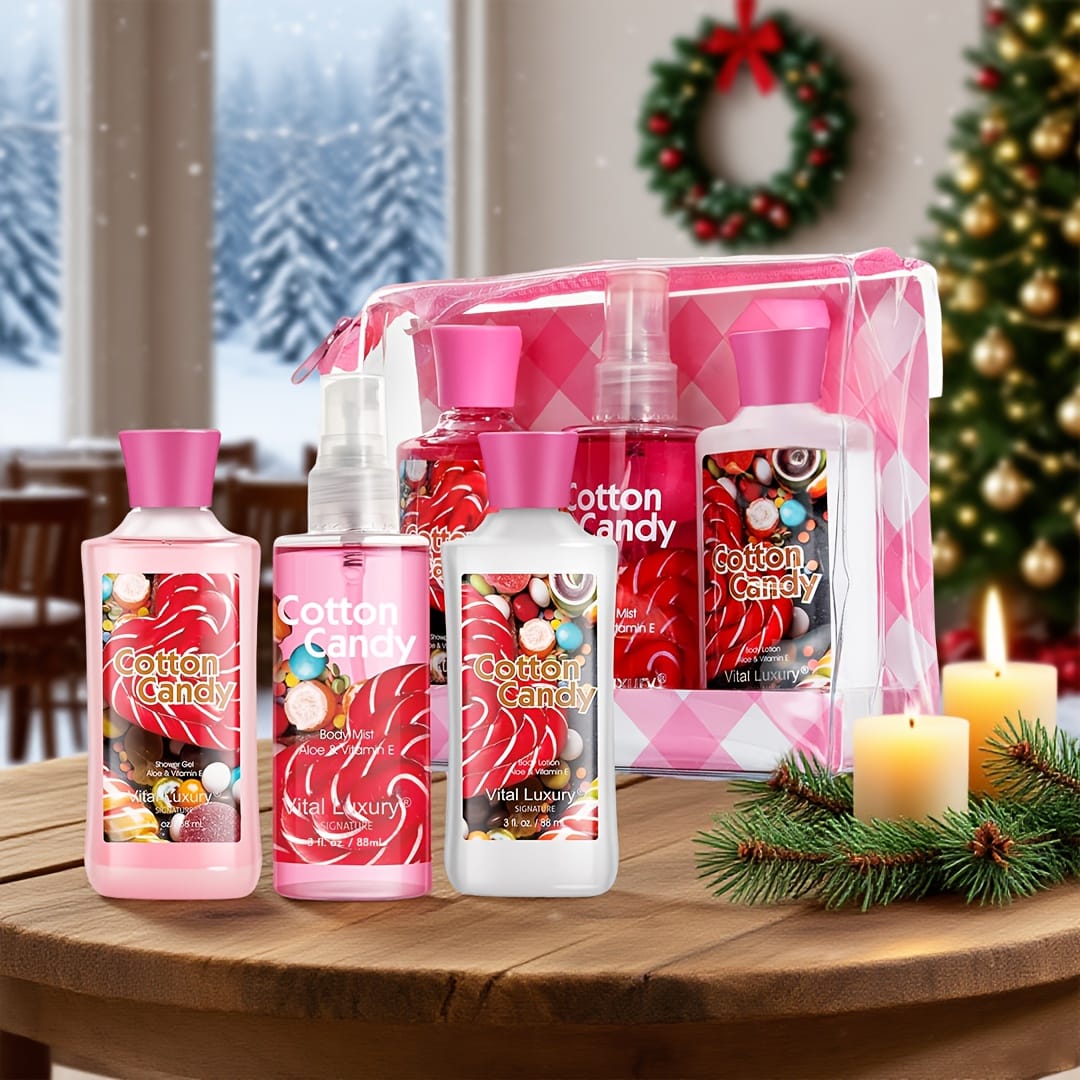 KissICON Candy / 3pcs Candy Spa Gift Set Cotton Candy Scent Bath
