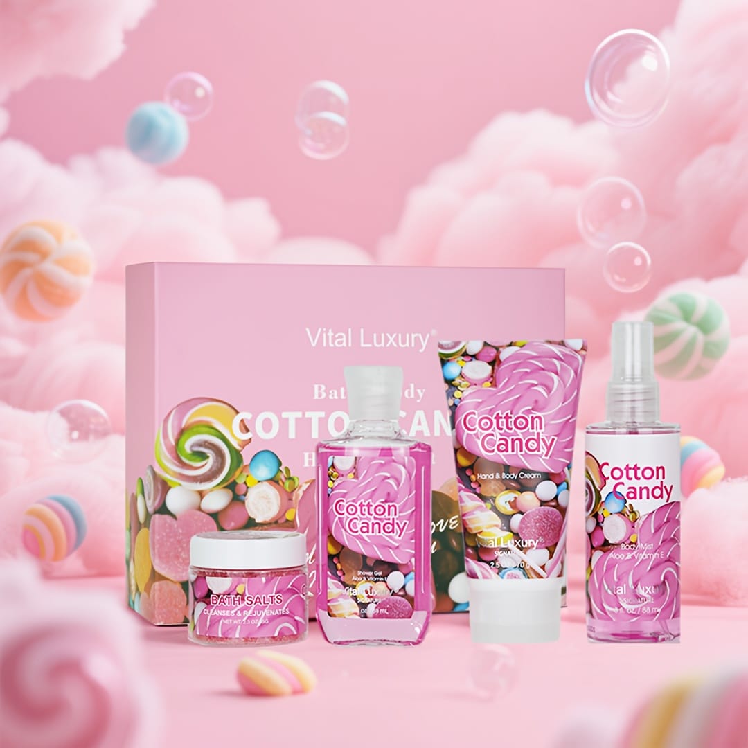 KissICON Candy / 5pcs Candy Spa Gift Set Cotton Candy Scent Bath