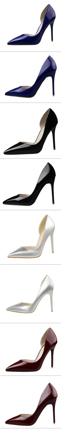 KissICON Candy Color Patent Leather Shallow Mouth Pointed Toe