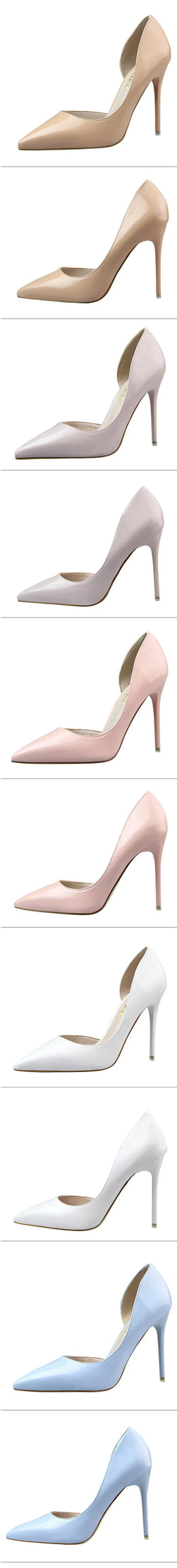 KissICON Candy Color Patent Leather Shallow Mouth Pointed Toe
