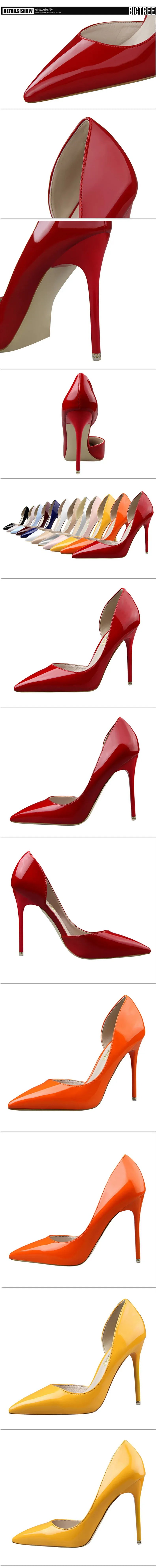 KissICON Candy Color Patent Leather Shallow Mouth Pointed Toe
