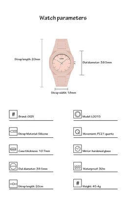 KissICON Candy Color Unisex Watch Waterproof Quartz Morandi Fashion