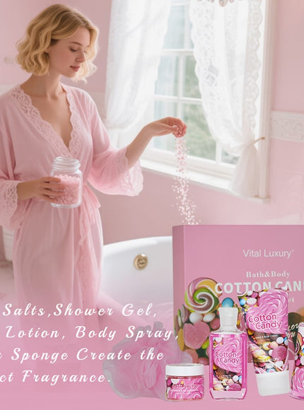 KissICON Candy Spa Gift Set Cotton Candy Scent Bath