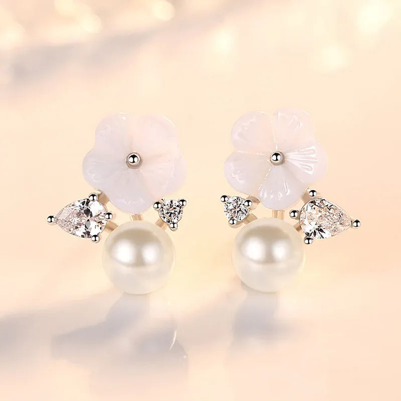 KissICON carefully selected 24 Drop Earrings Women Engagement Party Exquisite Ear Accessories Fashion Jewelry Temperament Sweet Pink Pear Cubic Zirconia