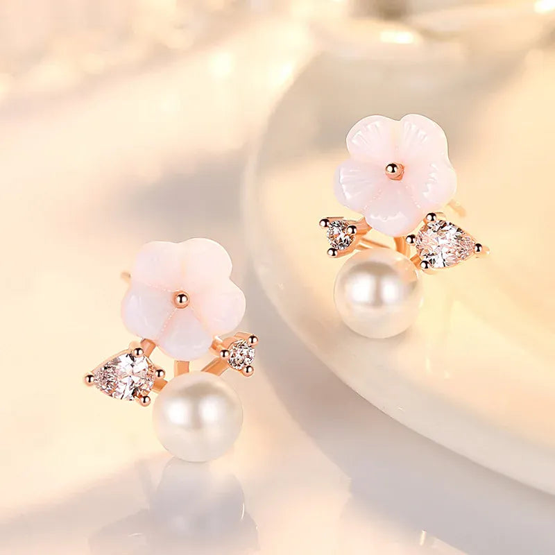KissICON carefully selected 25 Drop Earrings Women Engagement Party Exquisite Ear Accessories Fashion Jewelry Temperament Sweet Pink Pear Cubic Zirconia