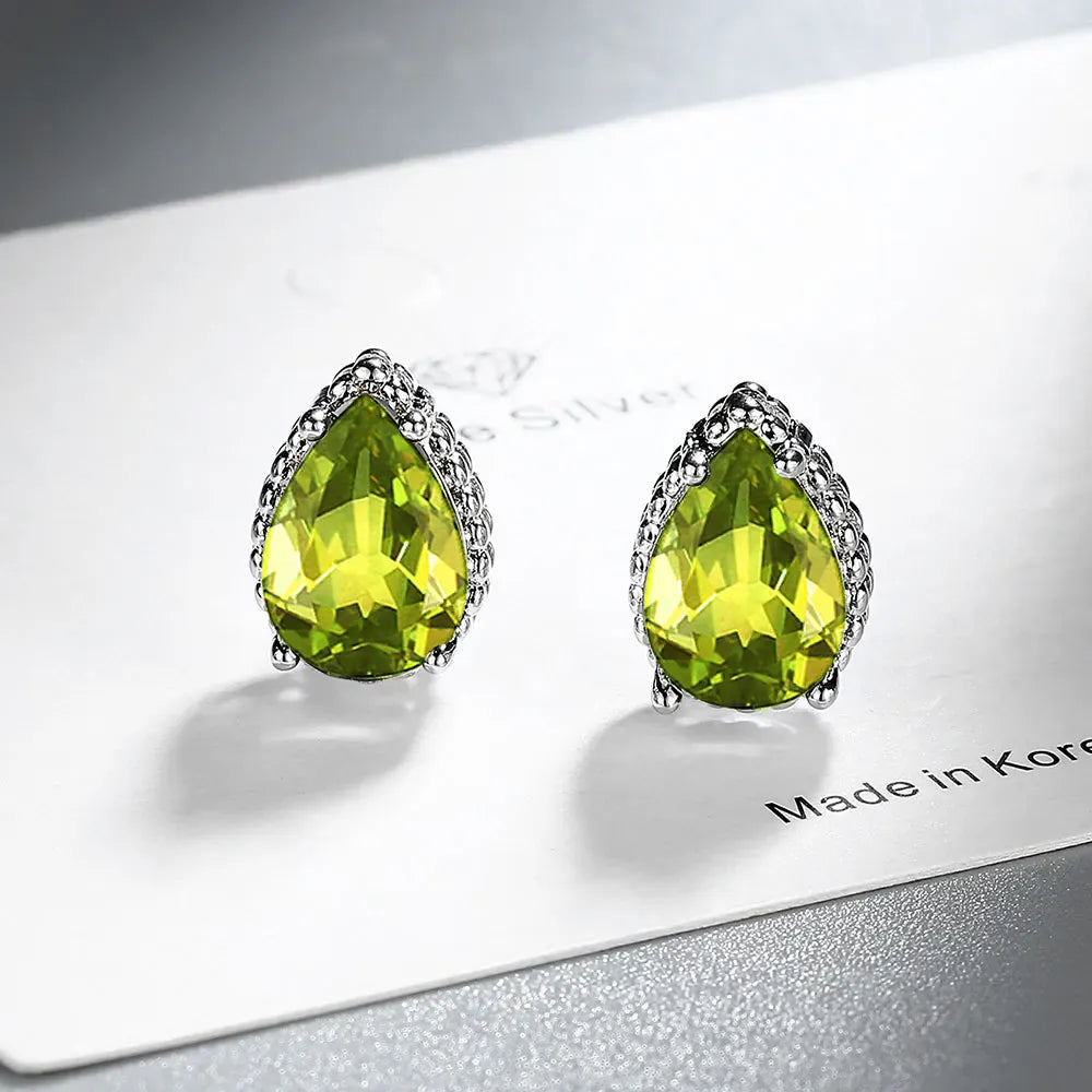 KissICON carefully selected 34 Drop Earrings Women Engagement Party Exquisite Ear Accessories Fashion Jewelry Temperament Sweet Pink Pear Cubic Zirconia