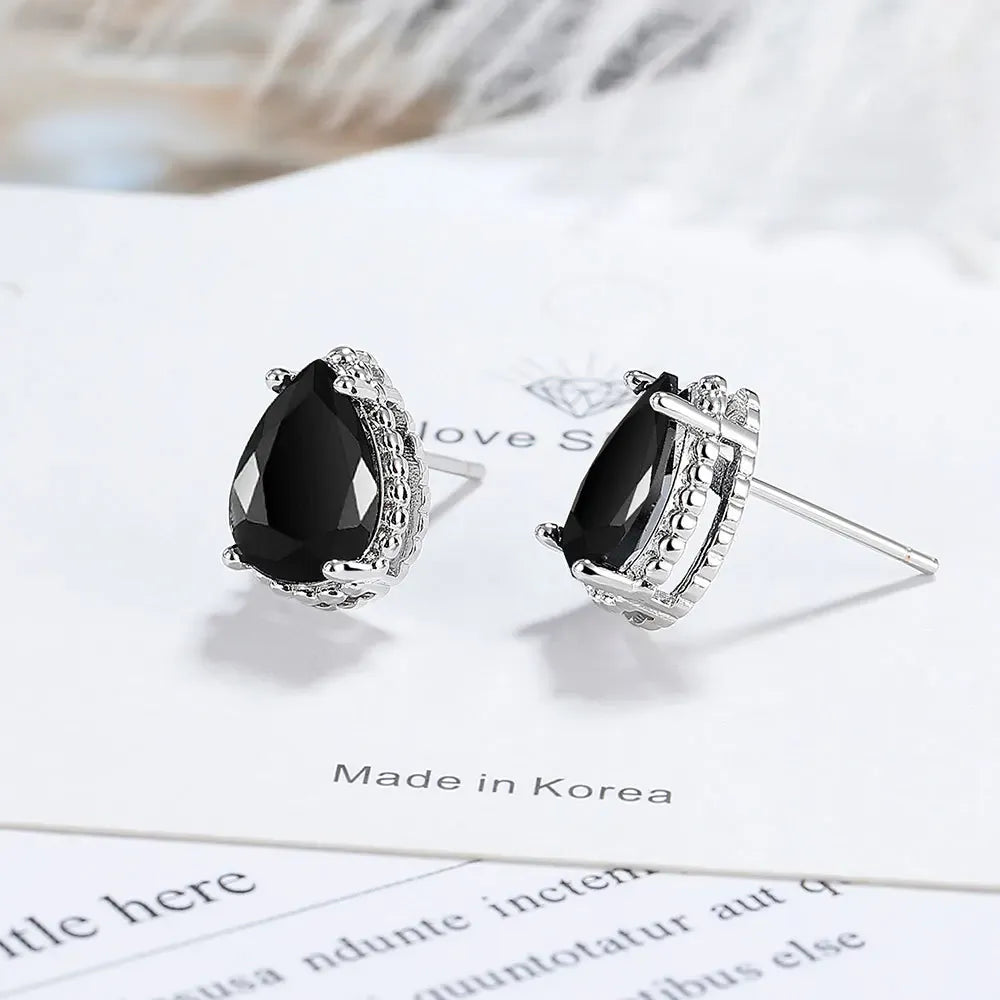 KissICON carefully selected 39 Drop Earrings Women Engagement Party Exquisite Ear Accessories Fashion Jewelry Temperament Sweet Pink Pear Cubic Zirconia