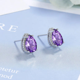KissICON carefully selected 43 Drop Earrings Women Engagement Party Exquisite Ear Accessories Fashion Jewelry Temperament Sweet Pink Pear Cubic Zirconia