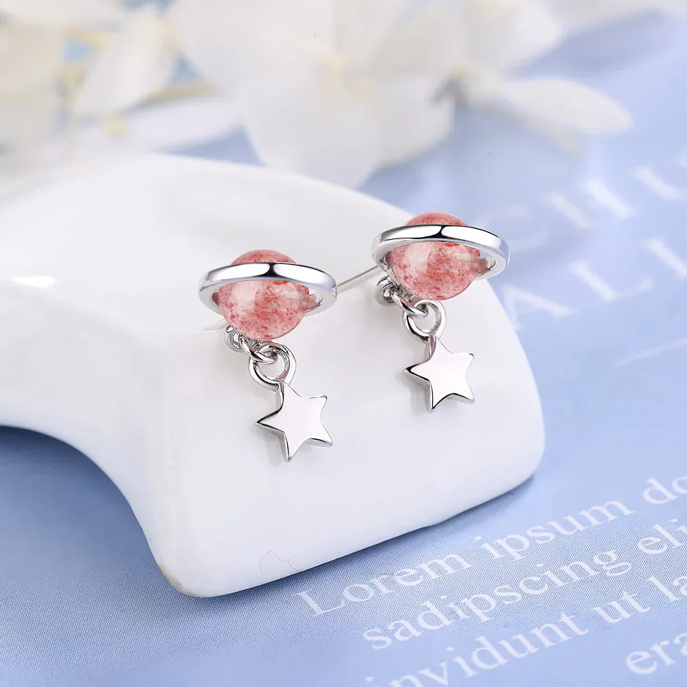 KissICON carefully selected 56 Drop Earrings Women Engagement Party Exquisite Ear Accessories Fashion Jewelry Temperament Sweet Pink Pear Cubic Zirconia
