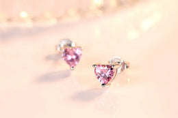 KissICON carefully selected 7 Drop Earrings Women Engagement Party Exquisite Ear Accessories Fashion Jewelry Temperament Sweet Pink Pear Cubic Zirconia