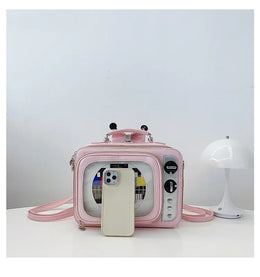 KissICON Cartoon Cute Handbags Funny Tv Transparent Square