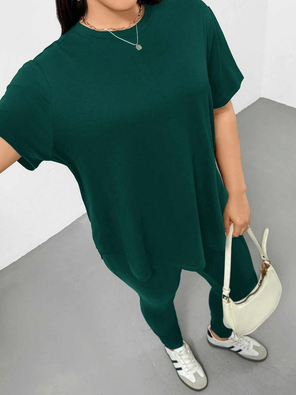 CURVE Casual Sports Short-Sleeved T-Shirt And Leggings Two Pieces Set