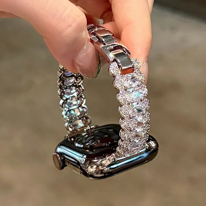 Diamond studded metal strap suitable for Apple iWatch strap 38mm 40mm 41mm 42mm 44mm 45mm 49mm fashionable strap