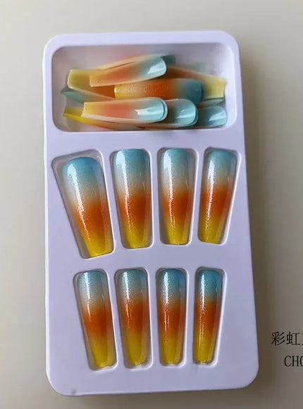 KissICON CH04 Long Press On Nails T-shape French Oval Fake