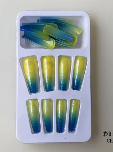 KissICON CH10 Long Press On Nails T-shape French Oval Fake