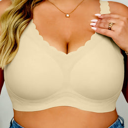 KissICON Champagne / 2XL Curve Seamless Bra – Comfy Wavy Trim