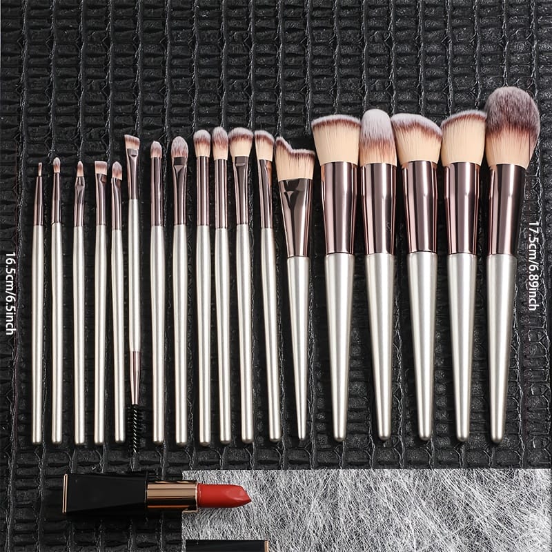 KissICON Champagne Bsmall 18pc Pro Makeup Brush Set – Goldblack